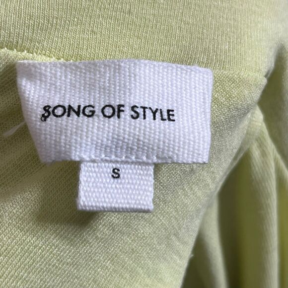 Song of Style Woodrow Mini Dress Women’s Size Small Green Twist Knot Jersey - Picture 9 of 12